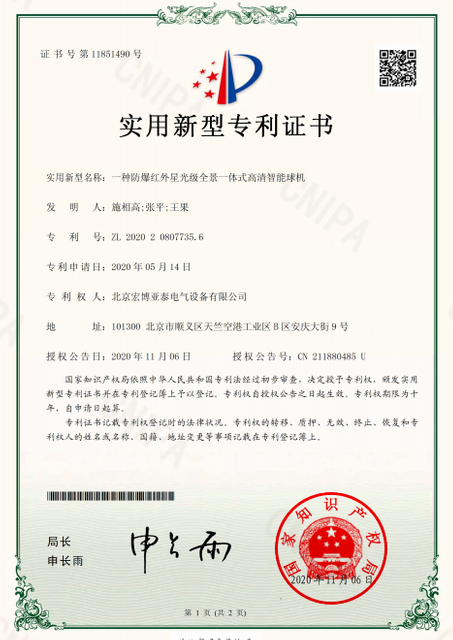 Patent certificates1
